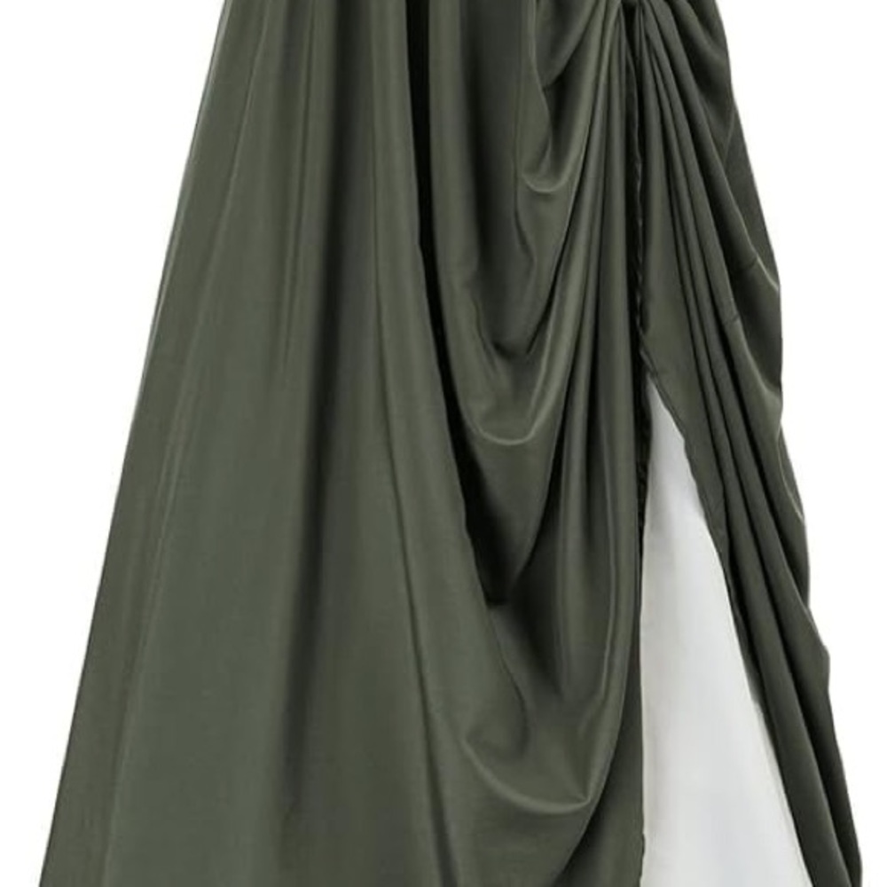 Forest Green Layered Maxi Skirt